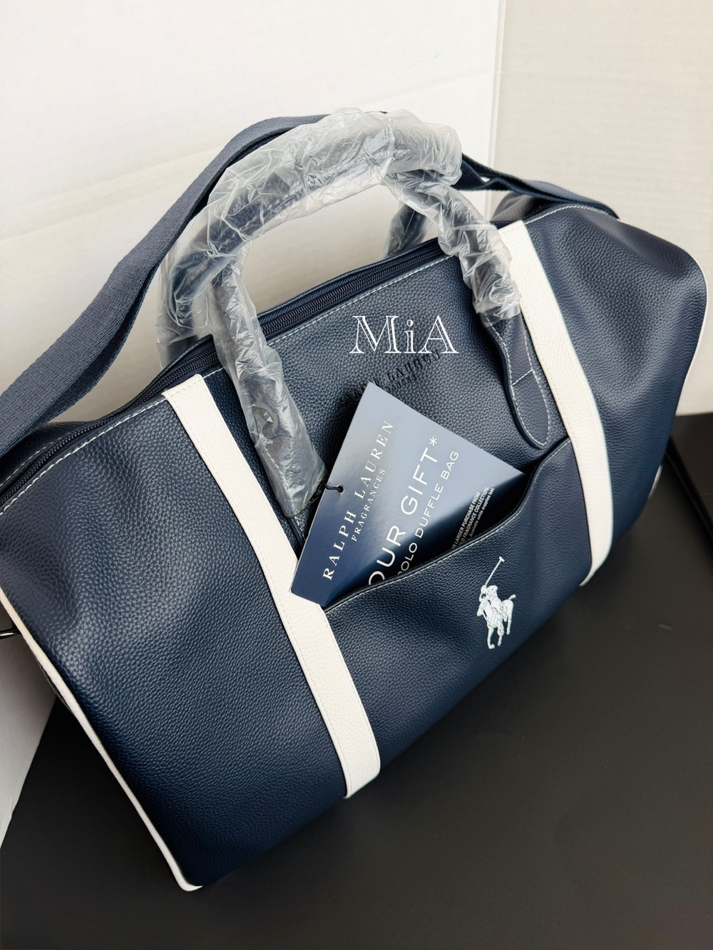 Ralph Lauren Polo Travel / Weekend /Gym Bag With Side Pocket + Strap (Dark Navy) - Picture 3 of 9